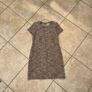 Calvin Klein Vintage OG Orange Grey White Multicolor Tweed Luxury Mini Dress